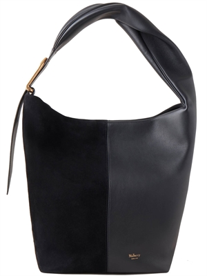 Mulberry Retwist Hobo Black Matte Smooth Calf & Goat Suede